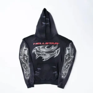 Hellstar Airbrushed Skull Hoodie (Black)