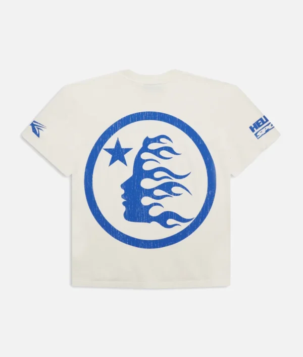 Hellstar Beat Us! T-Shirt White Blue