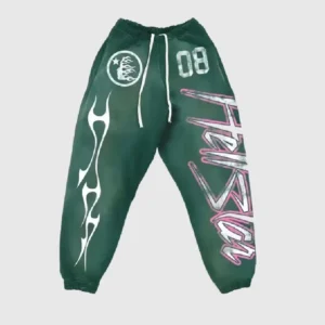 Hellstar Flame Flare Sweatpants Green