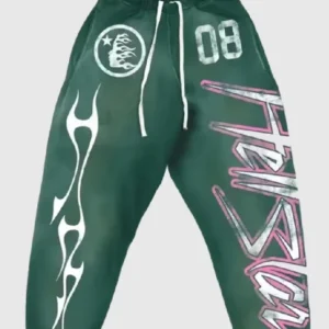 Hellstar Flame Flare Sweatpants Green