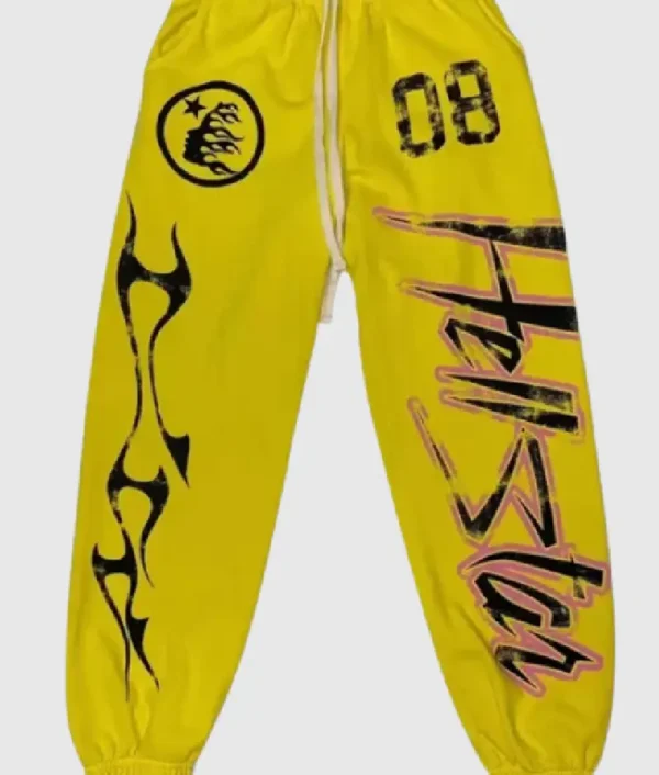 Hellstar Flame Flare Sweatpants Yellow